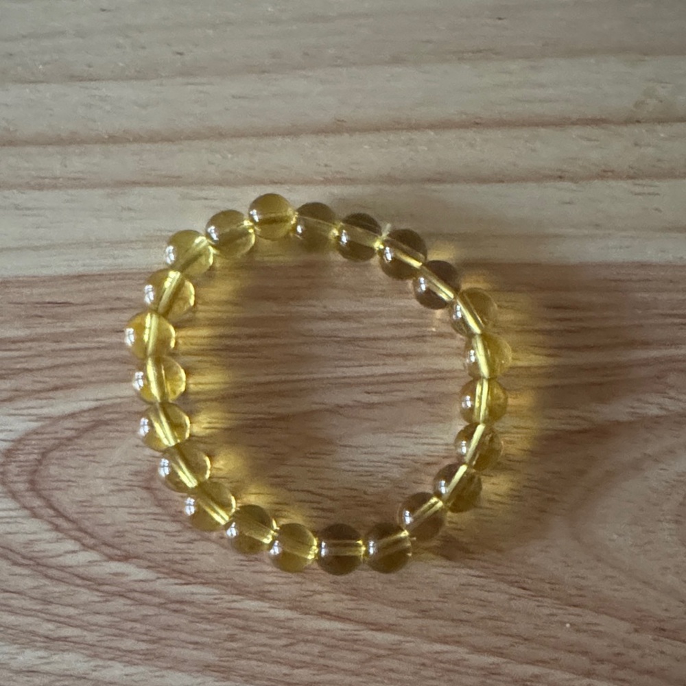 Yellow Glass Bead Stretch Bracelet - Women Jewelry